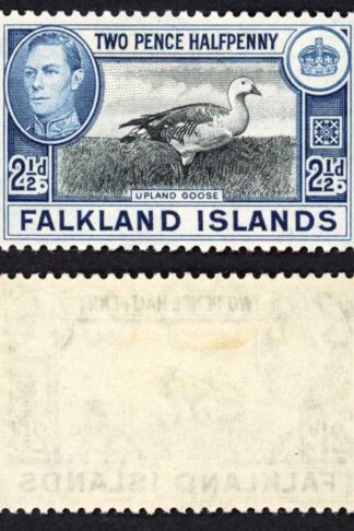 Falkland Is SG152 KGVI 2 1/2 Black and Blue M/M Cat 8.50 pounds