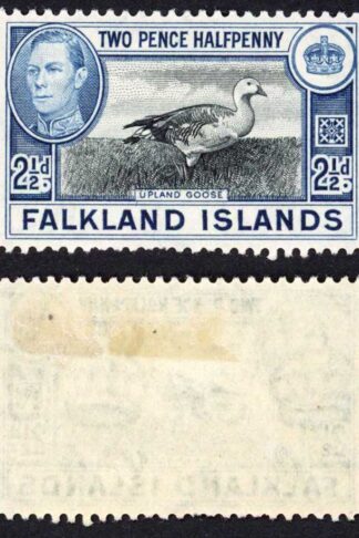 Falkland Is SG152 KGVI 2 1/2 Black and Blue M/M Cat 8.50 pounds