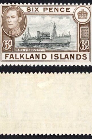 Falkland Is SG155a KGVI 6d Black and sepia M/M Cat 8 pounds