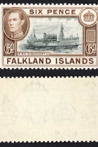 Falkland Is SG155a KGVI 6d Black and sepia M/M Cat 8 pounds