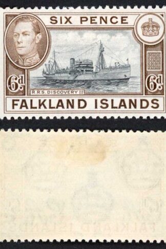 Falkland Is SG155a KGVI 6d Black and sepia M/M Cat 8 pounds