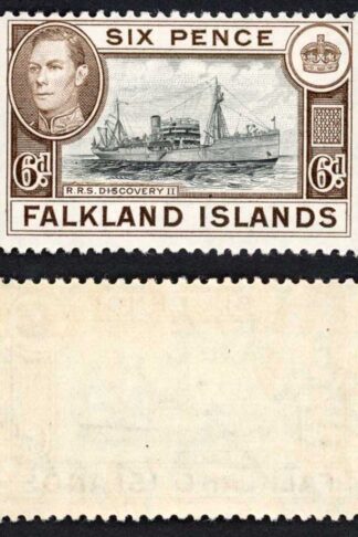 Falkland Is SG155a KGVI 6d Black and sepia M/M Cat 8 pounds