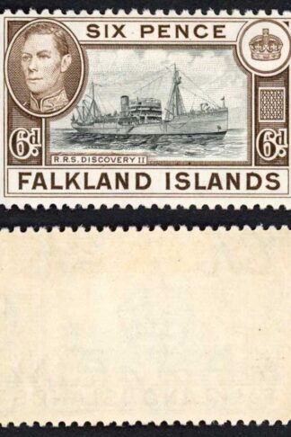 Falkland Is SG155a KGVI 6d Black and sepia M/M Cat 8 pounds