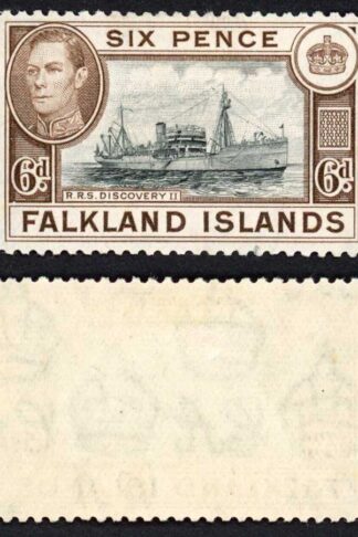 Falkland Is SG155a KGVI 6d Black and sepia M/M Cat 8 pounds