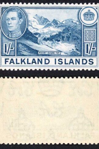 Falkland Is SG158b KGVI 1/- Dull Blue M/M Cat 38 pounds