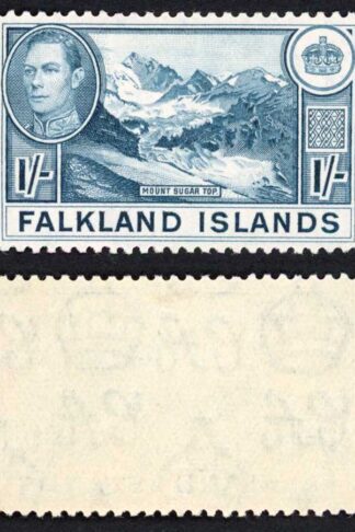 Falkland Is SG158b KGVI 1/- Dull Blue M/M Cat 38 pounds