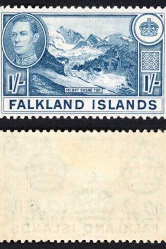 Falkland Is SG158b KGVI 1/- Dull Blue M/M Cat 38 pounds
