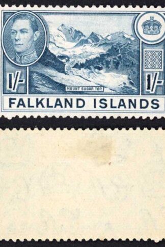 Falkland Is SG158b KGVI 1/- Dull Blue M/M Cat 38 pounds