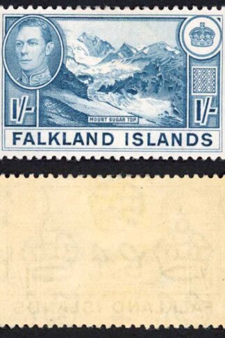 Falkland Is SG158b KGVI 1/- Dull Blue M/M Cat 38 pounds