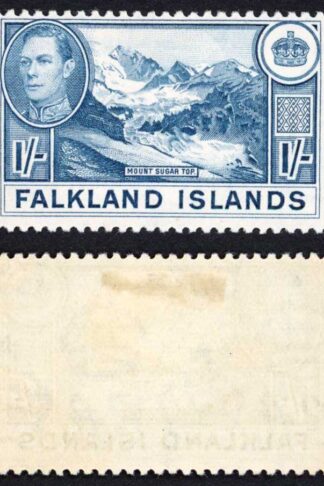 Falkland Is SG158b KGVI 1/- Dull Blue M/M Cat 38 pounds