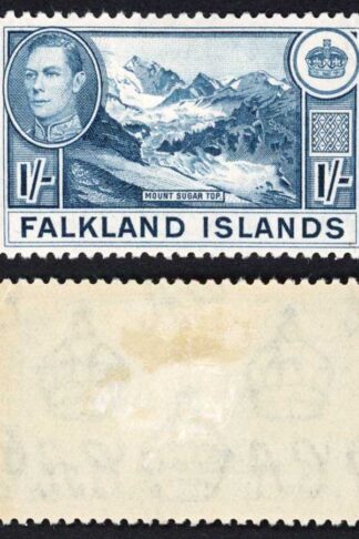 Falkland Is SG158b KGVI 1/- Dull Blue M/M Cat 38 pounds