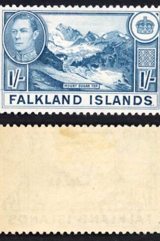 Falkland Is SG158b KGVI 1/- Dull Blue M/M Cat 38 pounds