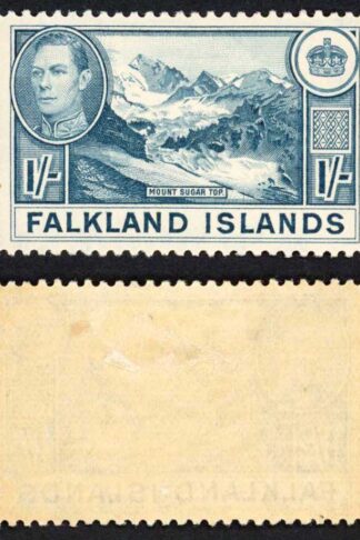 Falkland Is SG158b KGVI 1/- Dull Blue M/M Cat 38 pounds