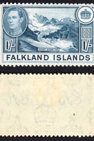 Falkland Is SG158b KGVI 1/- Dull Blue M/M Cat 38 pounds