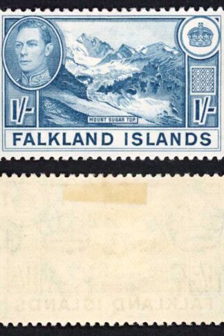 Falkland Is SG158b KGVI 1/- Dull Blue M/M Cat 38 pounds
