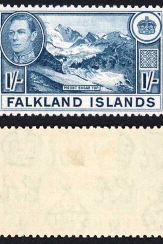 Falkland Is SG158b KGVI 1/- Dull Blue M/M Cat 38 pounds
