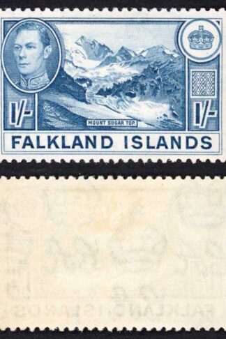 Falkland Is SG158b KGVI 1/- Dull Blue M/M Cat 38 pounds