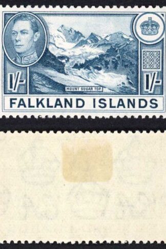Falkland Is SG158b KGVI 1/- Dull Blue M/M Cat 38 pounds