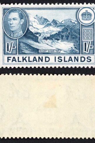 Falkland Is SG158b KGVI 1/- Dull Blue M/M Cat 38 pounds