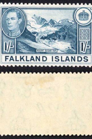 Falkland Is SG158b KGVI 1/- Dull Blue M/M Cat 38 pounds