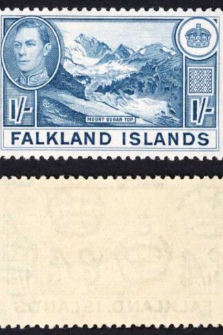 Falkland Is SG158b KGVI 1/- Dull Blue M/M Cat 38 pounds
