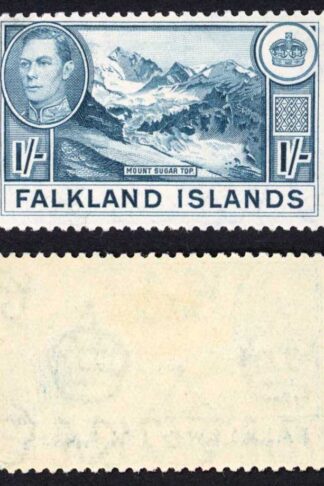 Falkland Is SG158b KGVI 1/- Dull Blue M/M Cat 38 pounds