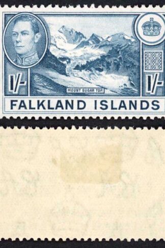 Falkland Is SG158b KGVI 1/- Dull Blue M/M Cat 38 pounds