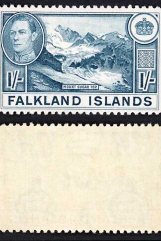 Falkland Is SG158b KGVI 1/- Dull Blue M/M Cat 38 pounds
