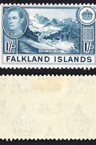 Falkland Is SG158b KGVI 1/- Dull Blue M/M Cat 38 pounds