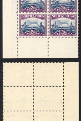 South Africa SG116 2d Slate-blue and purple U/M Corner Block of 6