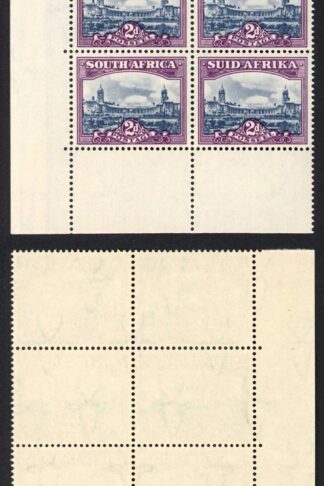 South Africa SG116 2d Slate-blue and purple U/M Corner Block of 6