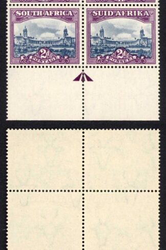 South Africa SG116 2d Slate-blue and purple U/M Arrow Block of 6