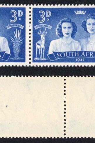 South Africa SG113 1947 Royal Visit 3d Blue R16/5 Hair Clasp on Margaret U/M