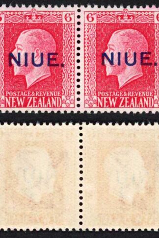 Niue SG14 6d Rose-red Pair with Opt U/M Cat 32+