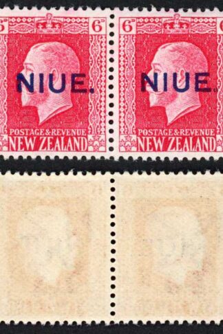 Niue SG14 6d Rose-red Pair with Opt U/M Cat 32+