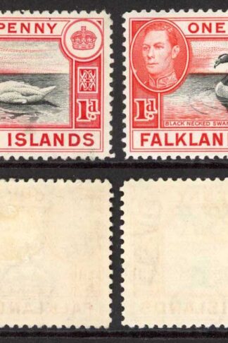 Falkland Is SG147/a 1d Black and Carmine/Black and Vermilion M/M Cat 38.75