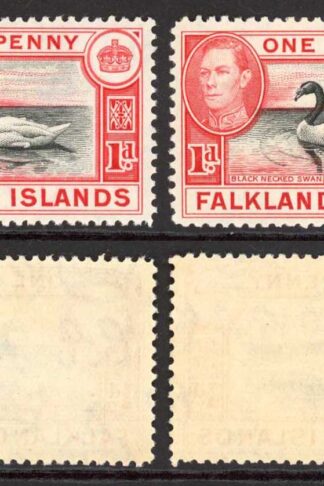 Falkland Is SG147/a 1d Black and Carmine/Black and Vermilion M/M Cat 38.75
