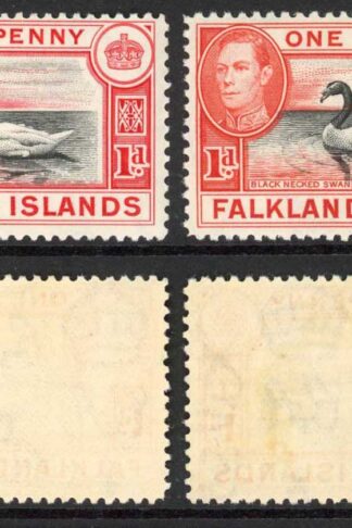 Falkland Is SG147/a 1d Black and Carmine/Black and Vermilion M/M Cat 38.75