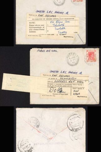 Hong Kong 1949 RAF re-directed Cover to UK via Aden