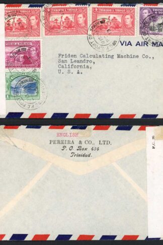 Trinidad and Tobago 1943 Censored cover to the USA