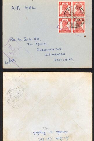 India 1945 Censored Cover to Scotland