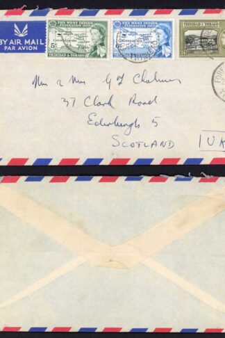 Trinidad and Tobago 1958 Airmail cover to Scotland