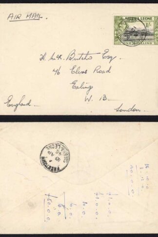 Sierra Leone 1948 Airmail Cover to London
