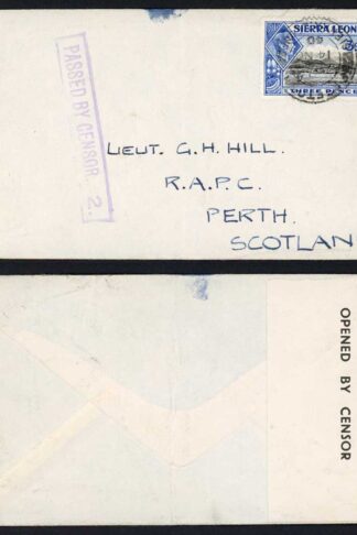 Sierra Leone 1940 Censored cover to Scotland