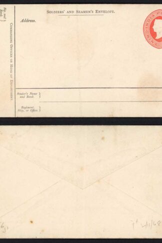 India 9p Soldiers and Seamens Envelope Mint