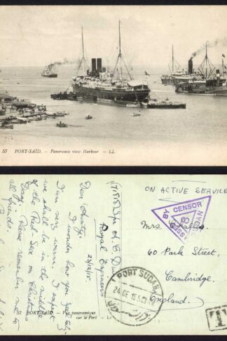 Egypt 1915 On Active Servies Censored Postcard to England