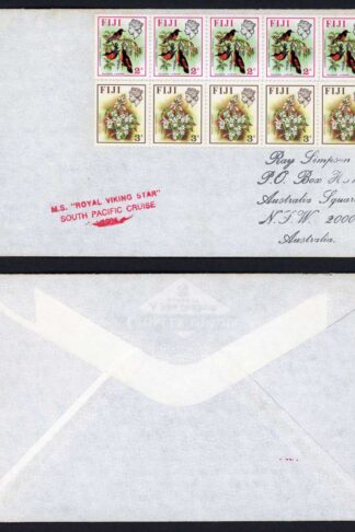Fiji Letter posted on MS Royal Viking Star South Pacific Cruse with no postal m
