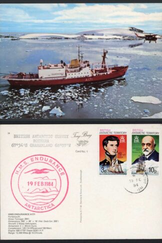 BAT 1984 card posted on HMS Endurance