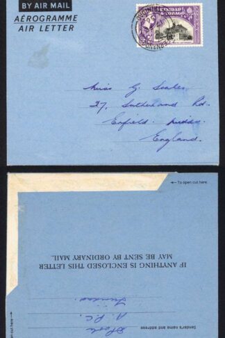 Trinidad and Tobago 1956 Airmail cover to England