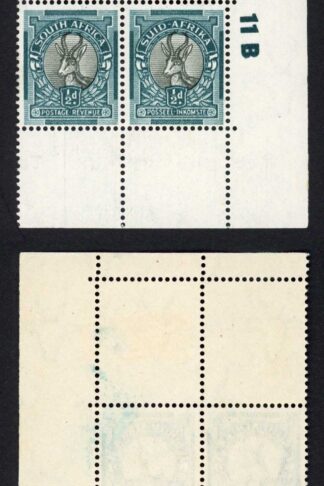 South Africa SG114c 1947 1/2d (All Screened) Cylinder Block Charcoal Printing